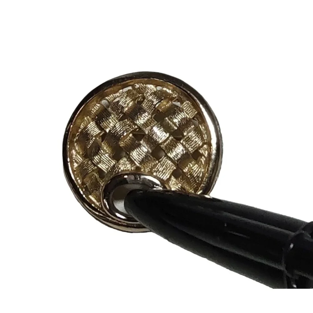 Vintage Sarah Coventry Brooch Gold Tone Round‎ Basket Weave Pin One Inch SEE